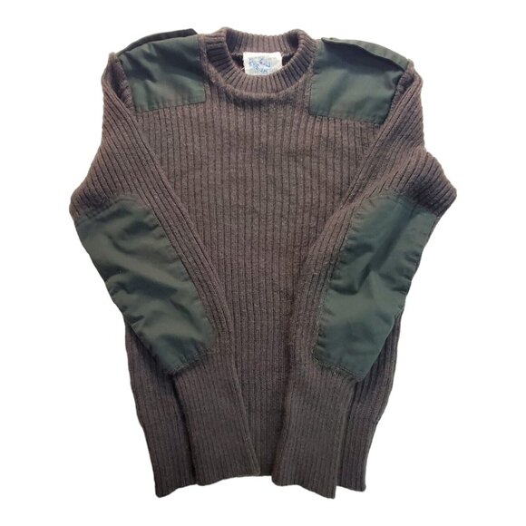 Military Sweater Men's 42 Green 100% Wool Pullover Commando Vintage Long Sleeve - Picture 3 of 15